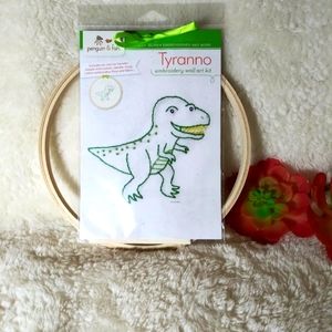 PENGUIN & FISH TYRANNO T-REX DINOSAUR EMBROIDERY WALL ART KIT FOR BEGINNERS .
